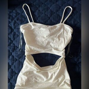 windsor white scrunched dress